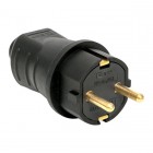 Вилка прямая 230В 2P+PE 16А IP44 каучук EKF RPS-011-16-230-44