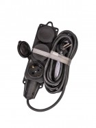 Удлинитель на каучуковой колодке 3х5м 16А IP44 250В 4кВт каучук КГ 3х2.5 черн. УХз16 Россия КОСМОС YKsm5m-3g(16A)KG-B