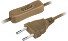 Шнур 61 721 NPS-FS-170-2х0.5-BR 1.7м с выкл. корич. Navigator 61721