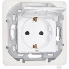 Розетка 1-м СП Inspiria 16А IP44 250В 2P+E защ. шторки с крышкой немецк. стандарт механизм бел. Leg 673740