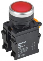 Кнопка d22мм 1НО+1НЗ MASTER красн. IEK MI-BT60-11-3-22-K04