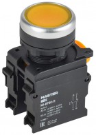 Кнопка d22мм 1НО+1НЗ MASTER желт. IEK MI-BT60-11-3-22-K05