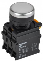 Кнопка d22мм 1НО+1НЗ MASTER с подсветкой бел. IEK MI-BT60-11D-3-12-K01