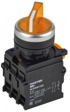 Переключатель 2 полож. 1НО+1НЗ с подсветкой желт. MASTER IEK MI-SW60-11XD-3-14-2-K05