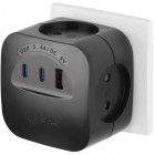 Разветвитель 4-м SP-4-3USBAC-B + 3 USB A+C со шторками 10А черн. Эра Б0069084