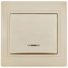 Выключатель 1-кл. СП КВАРТА с инд. 10А IP20 ВС10-1-1-ККм крем. ИЭК EVK11-K33-10-DM