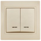 Выключатель 2-кл. СП КВАРТА с инд. 10А IP20 ВС10-2-1-ККм крем. ИЭК EVK21-K33-10-DM