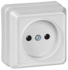 Розетка 1-м ОП Октава 10А IP20 без заземл. бел. ИЭК ERO10-K01-10-DC