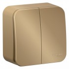 Выключатель 2-кл. ОП Blanca 10А IP20 (сх. 5) 250В с изолир. пластиной титан SE BLNVA105014