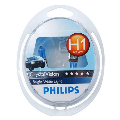 Комплект автоламп PHILIPS 12258 CVS2 (2 шт.) 2xH1 CRYSTAL VISION - 4300К, 2 шт.