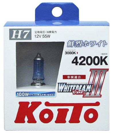 Автолампы KOITO P0755W H7, 55W WHITEBEAM III 4200К (2 шт.) koito_h7wb3