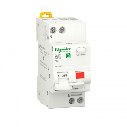 Выключатель автоматический дифференциального тока (ДИФ) RESI9 1P+N С 20А 6000А 30мА тип AC SchE R9D25620 R9D25620