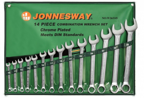 Набор ключей гаечных комбинированных в сумке, 10-32 мм, 14 предметов Jonnesway W26114S W26114S