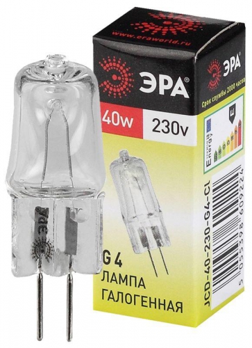 Лампа галогенная G4-JCD-40W-230V-Cl 40Вт G4 230В Эра C0039280 C0039280