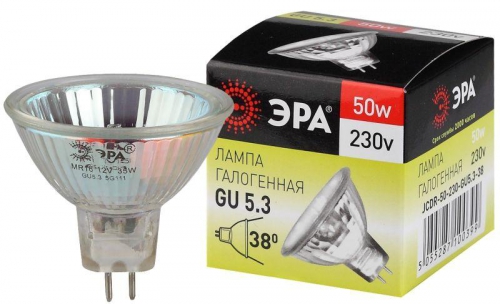 Лампа галогенная GU5.3-JCDR (MR16) -50W-230V-Cl ЭРА C0027365 C0027365