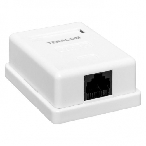 Розетка настенная TERACOM кат.5E неэкранированная 1 порт RJ-45 Dual IDC бел. EKF TRC-WBOX-1RJ45-5EUTP-WH TRC-WBOX-1RJ45-5EUTP-WH