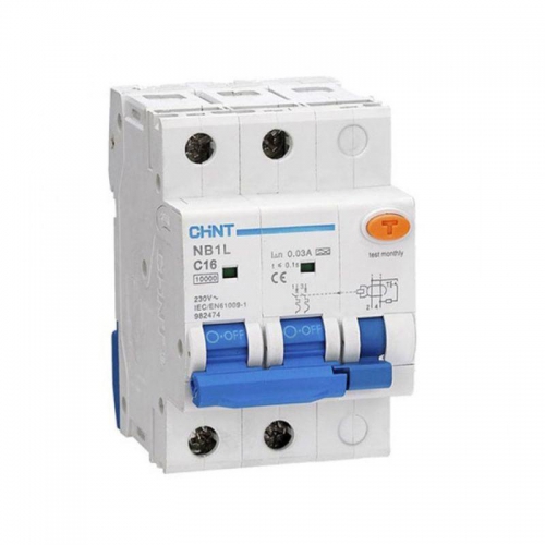 Выключатель автоматический дифференциального тока 2п C 16А 30мА тип AC 10кА NB1L (54мм) (R) CHINT 205091 205091