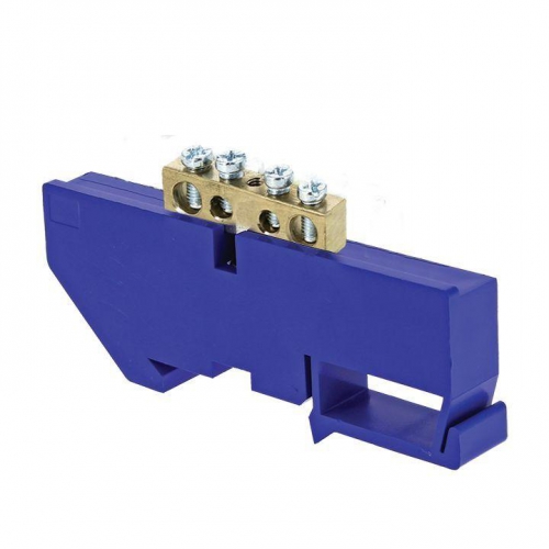 Шина нулевая N 6х9 4 отвер. латунь син. изолятор на DIN-рейку PROxima EKF sn0-63-04-d sn0-63-04-d