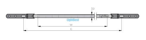 Лампа инфракрасная LightBest IRK 9016 1000W 235V X-clip (КГТ 220-1000-4 П14/63, 13195X/98, 64125050) 700109016
