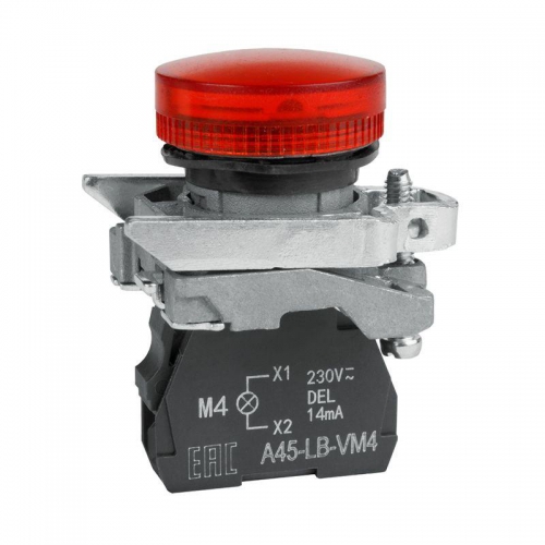 Лампа сигнальная OptiSignal D22 C4-L-M4 красн. металл 230-240VAC XB4BVM4 КЭАЗ 332176 332176