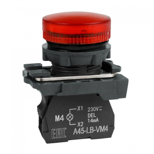 Лампа сигнальная OptiSignal D22 C5-L-B4 красн. пластик 24VAC/DC XB5AVB4 КЭАЗ 332191 332191