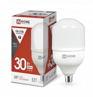 Лампа светодиодная высокомощная LED-HP-PRO 30Вт цилиндр 4000К нейтр. бел. E27 2850лм 230В IN HOME 4690612031071 4690612031071