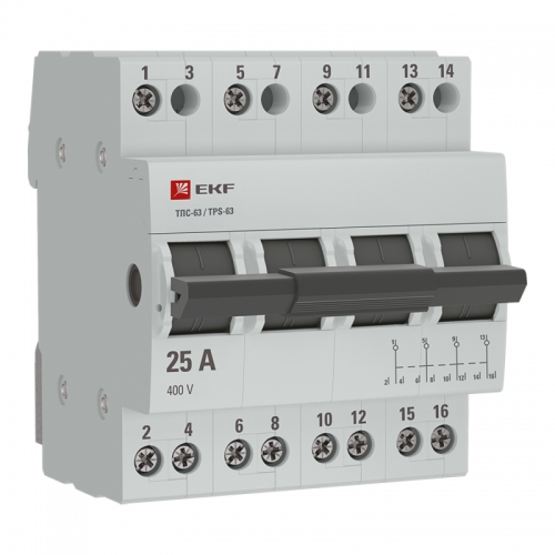 Переключатель трехпозиционный ТПС-63 4P 25А PROxima EKF TPS425 TPS425