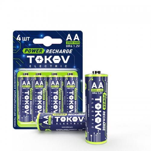 Аккумулятор AA/HR6 2500мА.ч (блист.4шт) TOKOV ELECTRIC TKE-NMA-HR6/B4 TKE-NMA-HR6/B4