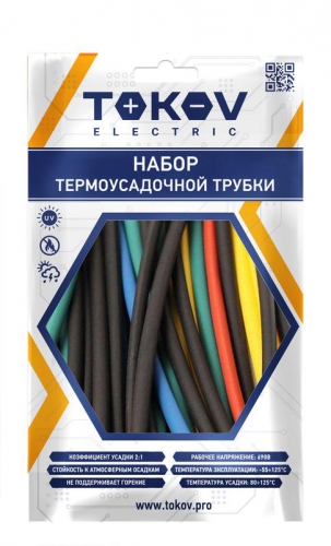 Набор трубок термоусадочных 4/2 100мм 21шт (7 цветов по 3шт) TOKOV ELECTRIC TKE-THK-4-0.1-7С TKE-THK-4-0.1-7С