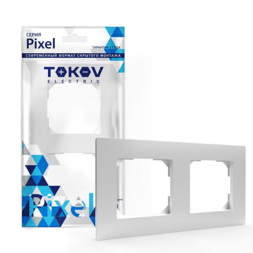 Рамка 2-м Pixel универс. бел. TOKOV ELECTRIC TKE-PX-RM2-C01 TKE-PX-RM2-C01