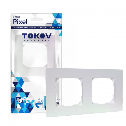 Рамка 2-м Pixel универс. перламутр. TOKOV ELECTRIC TKE-PX-RM2-C04 TKE-PX-RM2-C04