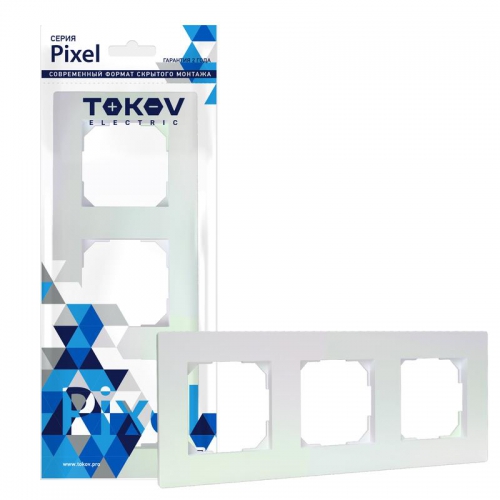 Рамка 3-м Pixel универс. перламутр. TOKOV ELECTRIC TKE-PX-RM3-C04 TKE-PX-RM3-C04