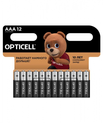 Элемент питания алкалиновый AAA/LR03 (блист. 12шт) Basic Opticell 5051011 5051011