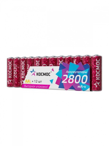 Аккумулятор HR6 2800мАч Ni-MH 12 в спайке КОСМОС KOCR6NIMH2800mAh12S KOCR6NIMH2800mAh12S