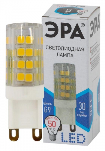 Лампа светодиодная JCD-5w-220V-corn ceramics-840-G9 400лм Эра Б0027864 Б0027864