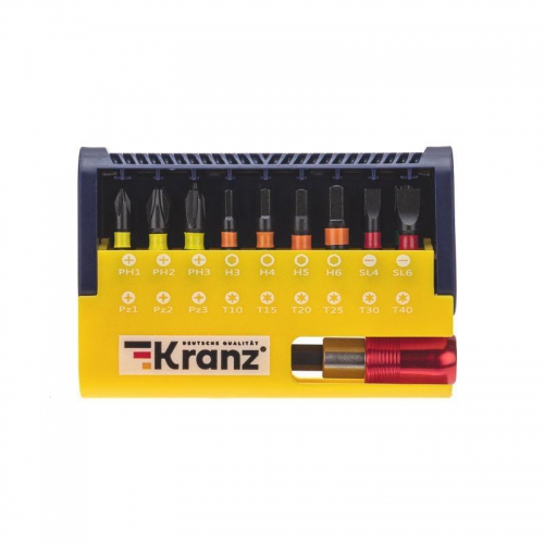 Набор бит с магнитным держателем пластиковый кейс 19 шт Kranz KR-92-0465 KR-92-0465