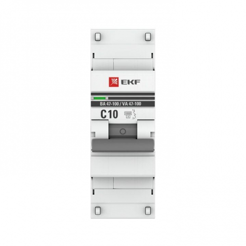 Выключатель автоматический модульный 1п C 10А 10кА ВА 47-100 PROxima EKF mcb47100-1-10C-pro mcb47100-1-10C-pro
