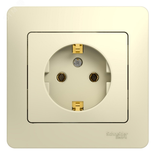Розетка 1-м СП Glossa 16А IP20 с заземл. в сборе беж. SE GSL000242 GSL000242