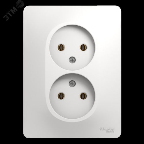 Розетка 2-м СП Glossa 16А IP20 без заземл. бел. SE GSL000120 GSL000120