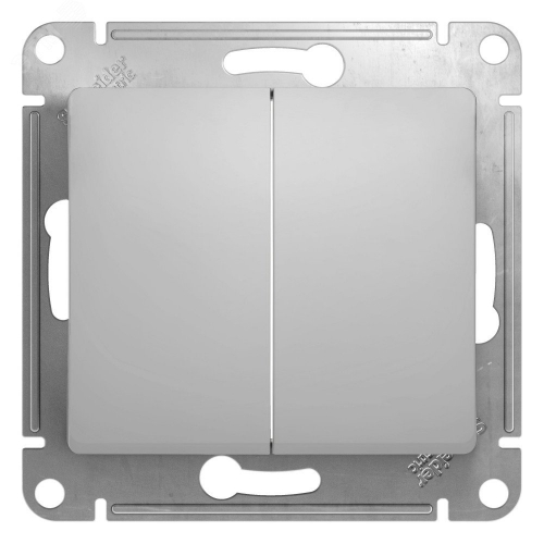 Выключатель 2-кл. СП Glossa 10А IP20 (сх. 5) 10AX механизм алюм. SE GSL000351 GSL000351