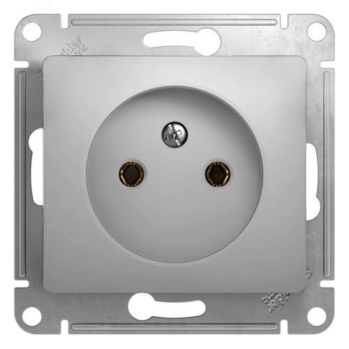 Розетка 1-м СП Glossa 16А IP20 без заземл. механизм алюм. SE GSL000341 GSL000341