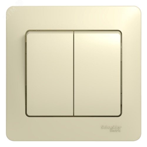 Выключатель 2-кл. СП Glossa 10А IP20 (сх. 5) 10AX в сборе беж. SE GSL000252 GSL000252