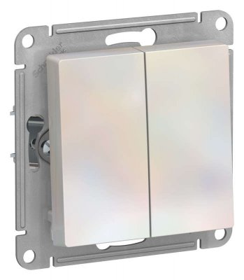 Переключатель проходной 2-кл. СП AtlasDesign 10А IP20 (сх. 6/2) 10AX механизм жемчуж. SE ATN000465 ATN000465