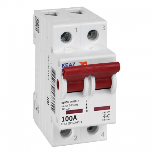 Выключатель нагрузки модульный OptiDin BM63PL-2100-УХЛ3 (ВМ63PL) КЭАЗ 328166 328166