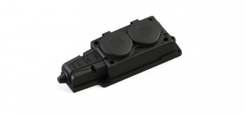 Колодка удлинителя 2-м MultiSet 16А 250В IP44 с заземл. каучук черн. SE MST4102BK MST4102BK