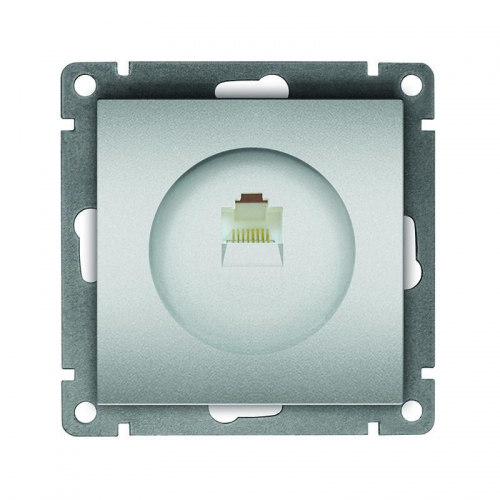 Розетка компьютерная 1-м СП Афина RJ45 кат.5E механизм серебр. Universal A0051-S A0051-S