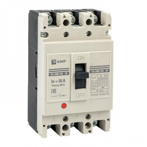 Выключатель автоматический 3п 100/50А 35кА ВА-99М PROxima EKF mccb99-100-50m mccb99-100-50m
