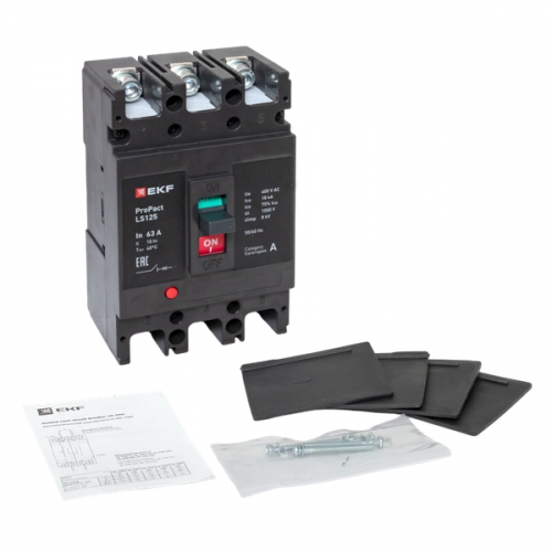 Выключатель автоматический 3п 63А 18кА LS125 ProPact EKF mccb-125-18-3-63-ls mccb-125-18-3-63-ls