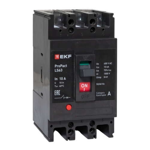 Выключатель автоматический 3п 10А 15кА LS63 ProPact EKF mccb-63-15-3-10-ls mccb-63-15-3-10-ls