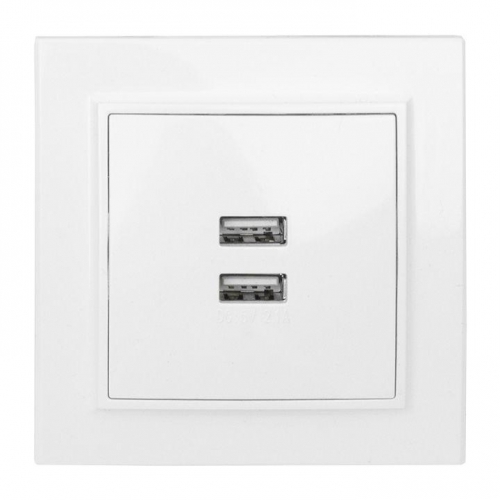 Розетка USB 2-м СП Минск 2.1А бел. EKF ERR-2USB-100 ERR-2USB-100
